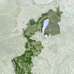 State of Burgenland, Austria, True Colour Satellite Image
