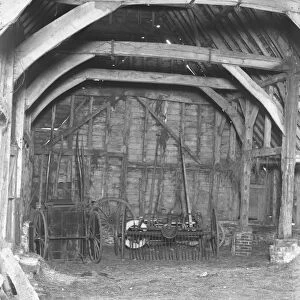 An old barn at Stonehall Farm, Oxted, Surrey, to be demolished and the materials
