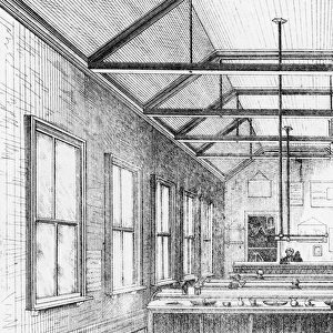 Chemical laboratory, Dulwich College, c. 1870 (lithograph)