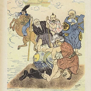 Congressional ju-jitsu. Illustration for Le Rire (colour litho)