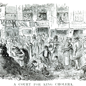 A Court for King Cholera, 1852 (litho) (b / w photo)