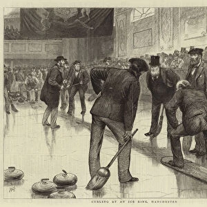 Curling at an Ice Rink, Manchester (engraving)