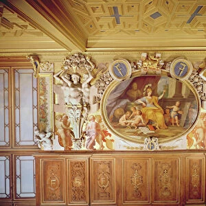 Galerie Francois I, Fresco depicting La Nymphe de Fontainebleau (stuccoed