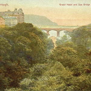 Grand Hotel and bridge, Scarborough (colour photo)
