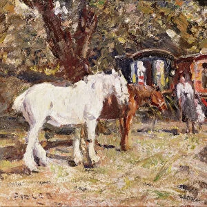 The Gypsy Encampment (oil on canvas)