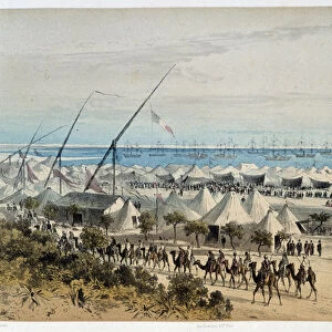 The harbor of Ismalia and the camp of guests at the inauguration of the Suez Canal - in