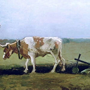 Labourer and Peasant Planting Potatoes, 1884 (oil on canvas)