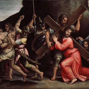 "Le christ portant sa croix"(Christ carrying the Cross) Peinture de l ecole italienne. 1550-1600 Manierisme. Regional Deineka Art Gallery, Koursk Russie