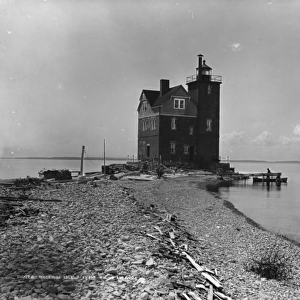Mackinac Island from Round Island, c. 1899 (b / w photo)