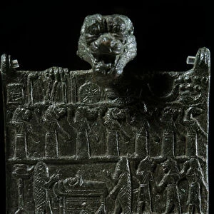 Mesopotamia: bronze conjuration plaque against the demonic deity Lamashtu