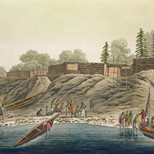 Nutka Indians exchanging gifts with European explorers or whalers