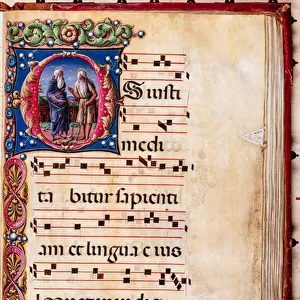 Piccolomini Library: choir book, cod. 17. 2, ff. 31r with "Two Hermit Saints", by Liberale da Verona (about 1445 - 1527 / 9)