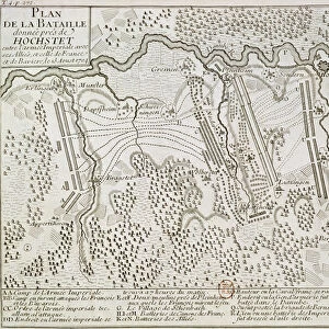 Plan of the Battle of Blenheim between the Imperial Army and the Franco-Bavarian Army