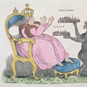Queen Catherines Dream, 1791 (colour etching)