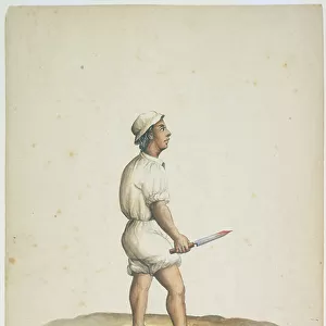 Quito with weapon, 1865 (watercolour)