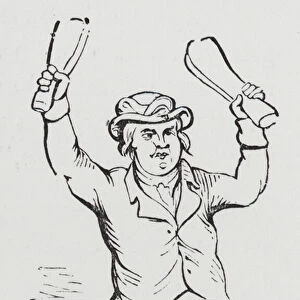 A Radical Drummer, caricature of English Radical politician William Cobbett, 1806 (engraving)