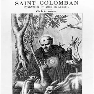 Saint Colombanus, print made by Bauchart (engraving)