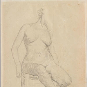 Seated nude (pencil on paper) (pair to 714787)