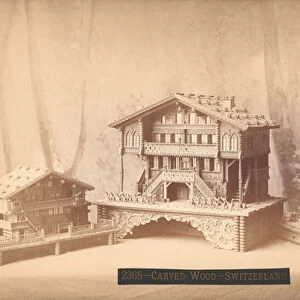 Swiss cottages, carved models, Philadelphia Centennial International Exhibition