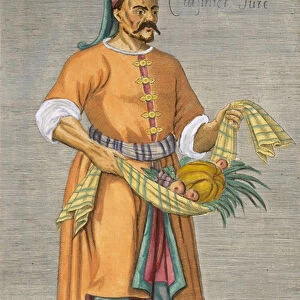 A Turkish Chef (coloured engraving)