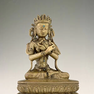 Vajradhara Buddha (copper alloy & gems)