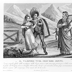 The Vampire Seduces Jenny, illustration from The Vampyre