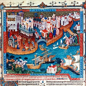 The Venetian explorer Marco Polo, left the city of Venice with his father