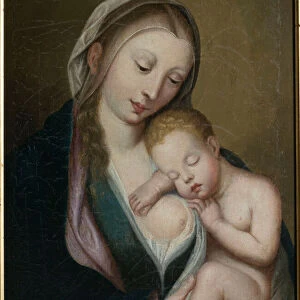 The Virgin and Child sleeping on her shoulder. 18th century (oil on canvas)