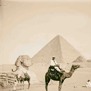 Egypt Great Pyramid sphinx man camel 1898 Jīzah