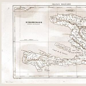 Map, Saint-Domingue was a French colony on the Caribbean island of Hispaniola