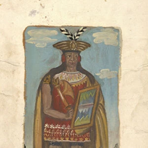 Portraits Inca kings Inca queen oil vellum 1825