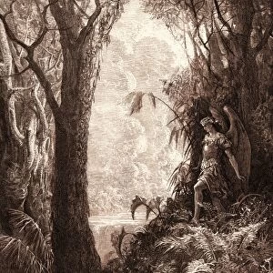 SATAN IN PARADISE, BY GUSTAVE DORE. Gustave Dore, 1832 - 1883, French