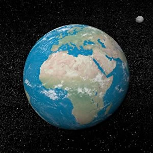 3D rendering of planet Earth centered on the North Pole