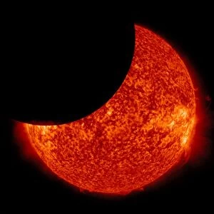A partial solar eclipse from space