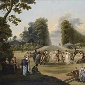 Ball in the Tivoli Gardens, Paris, 1799. Artist: Watteau, Francois-Louis-Joseph (1758-1823)