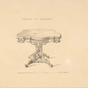 Design for a Fancy Table, Louis Quatorze Style, 1835-1900. Creator: Robert William Hume