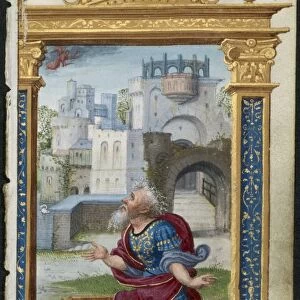 Leaf from a Book of Hours: King David in Prayer (2 of 3 Excised Leaves), c. 1530-35