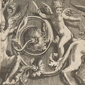 Ornament frieze with winged Centaur, 1531-76. Creator: Giulio Bonasone