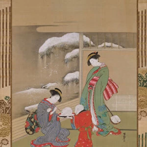 Painting the Eyes on a Snow Rabbit, ca. 1780. Creator: Isoda Koryusai