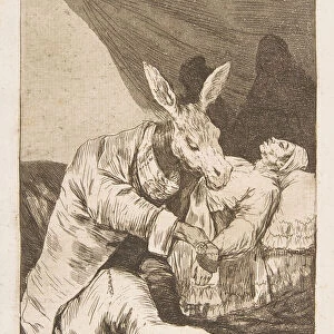 Plate 40 from Los Caprichos : Of what ill will he die? (De que mal morira?), 1799