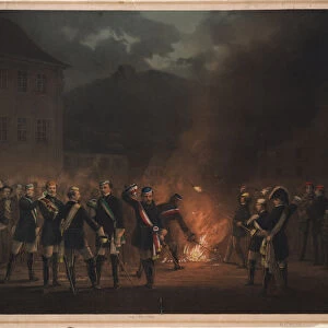 Torchlight procession at Heidelberg on 30 January 1857, 1857. Artist: Verhas, Theodor