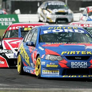 2004 Australian V8 Supercars Symmons Plain Raceway, Tasmania. November 14th. V8 Supercar driver Marcos Ambrose in action during race 1 of 3. Marcos Ambrose finished 2nd in race 1