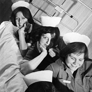 Addenbrookes Hospital Nurses (front to back) Jean Lees, Elizabeth Redfurn