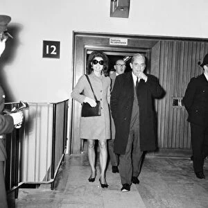Arrival of Greek shipping tycoon Aristotle Onassis and his wife Jacqueline Onassis