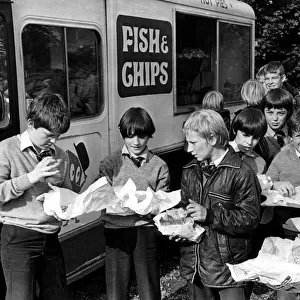 Chip with everything. Pupils of King Henry VIII School, Abergavenny