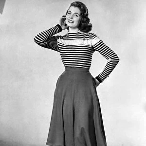 Clothing Fashion 1956: Model Pat Goddard. February 1956 P021283