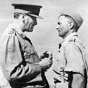 Commander in Chief Sir Claude Auchinleck chats with Lieutenant C. H