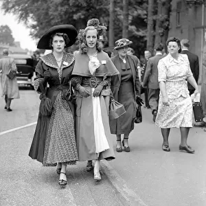 Fashion at Royal Ascot - June 1949 Ladies Day - a woman shows off her style of