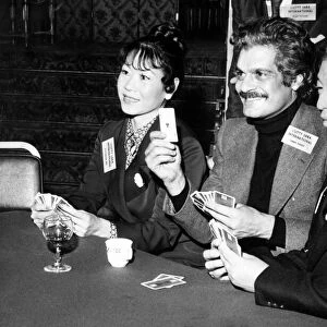 Omar Sharif, actor and professional bridge player, taking part in the Cutty Sark