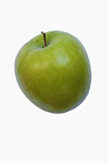 Apple, Granny Smith, Malus domestica Granny Smith, Studio shot of green fruit against Apple, Granny Smith, Malus domestica Granny Smith, Studio shot of green fruit against